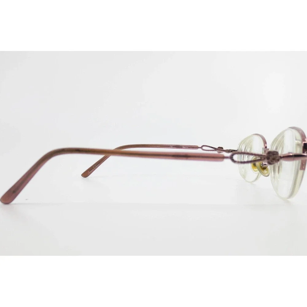 Fleur de Lis 1407 Eyeglasses Rose Gold Oval Semi Rimless Metal Frames 51-17-135